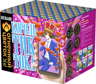 Король Тик-Тока Батарея салютов купить в Коноше | konosha.salutsklad.ru